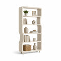 Bibliothèque de salon 5 étagères en MDF blanc cassé 80 x 30 x 180 cm